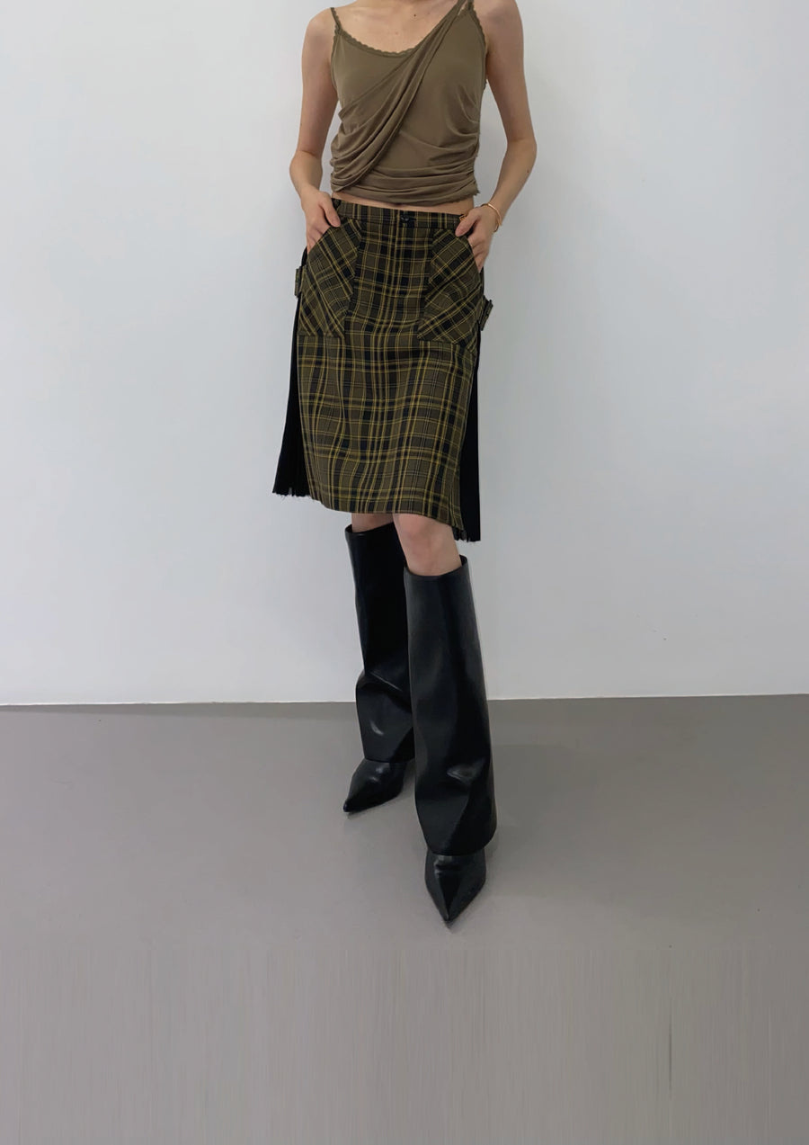 WOOL PLEATED SKIRT