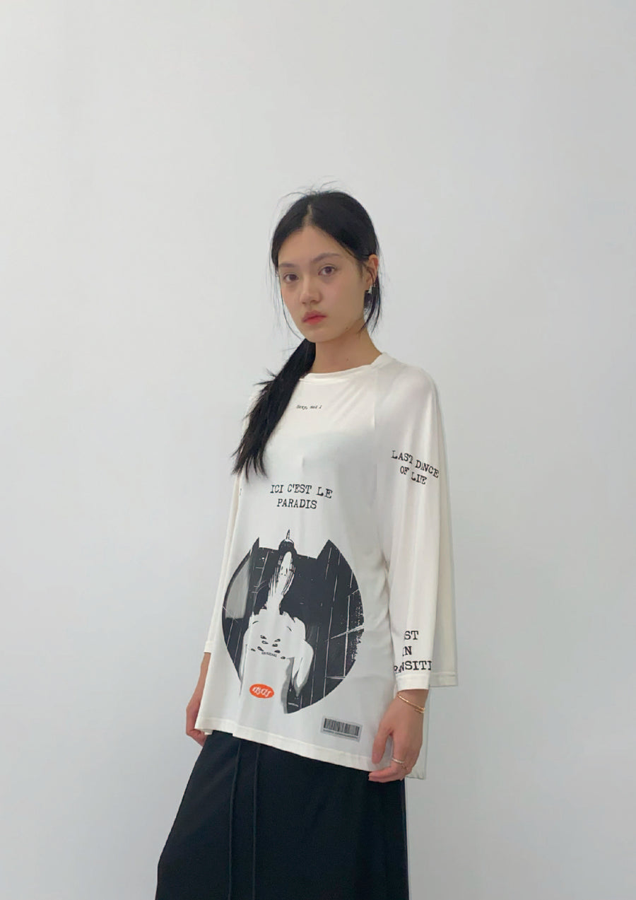 PRINTED RAGLAN SLEEVES T-SHIRT