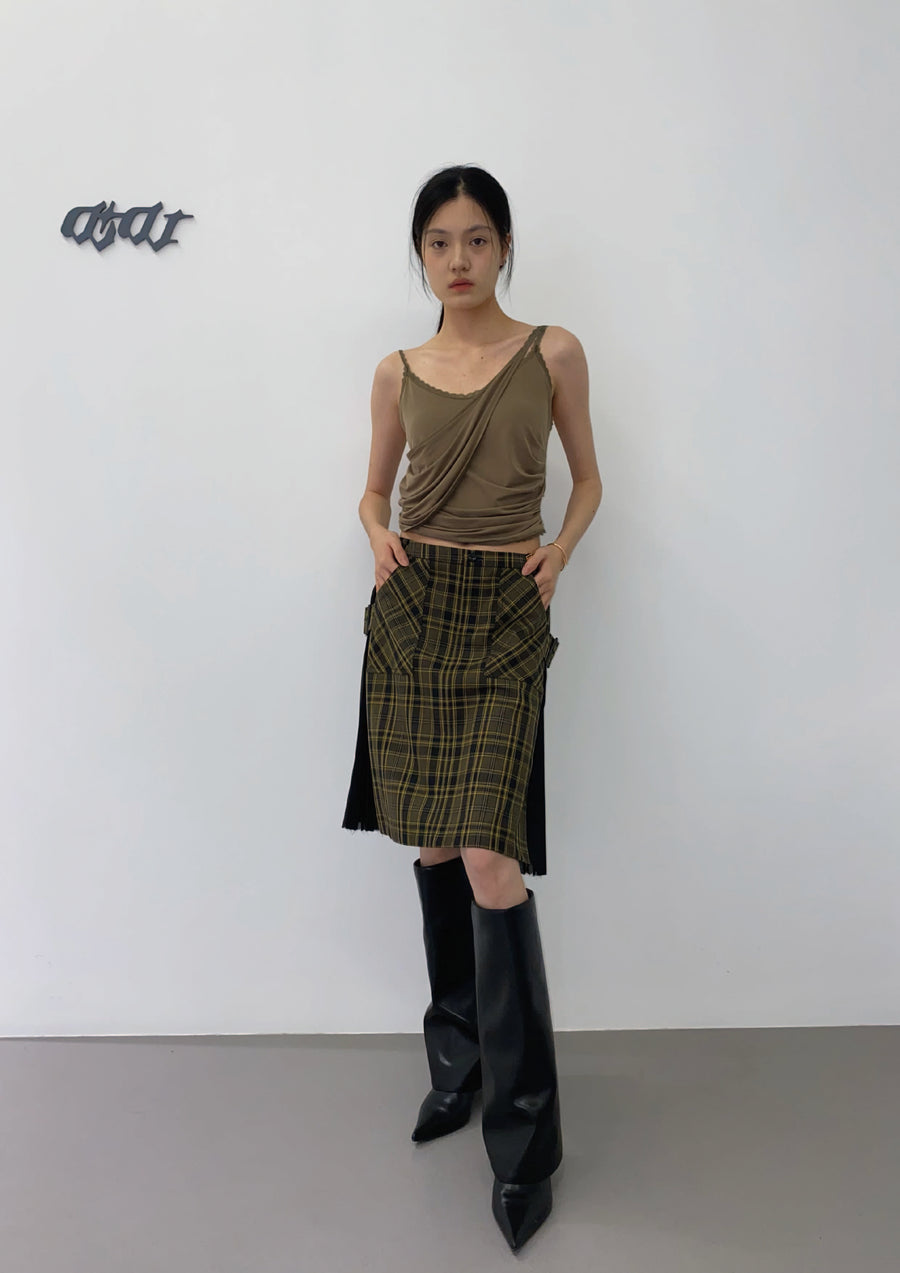 WOOL PLEATED SKIRT