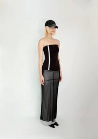 【dydoshop】MESH LONG SKIRT CROSS DETAILED MESH MAXI SKIRT – DIDU