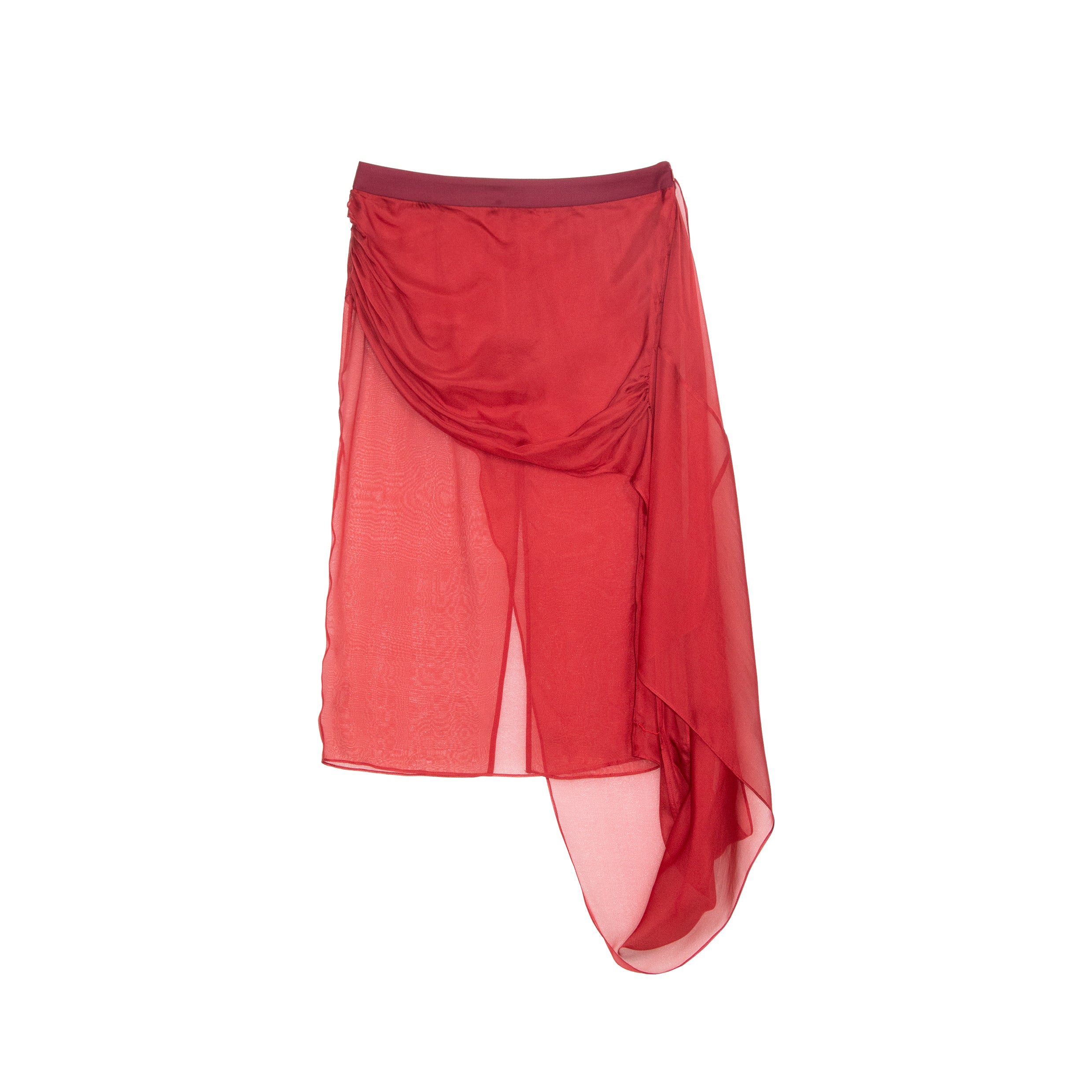 DRAPED MIDI SKIRT IN SILK