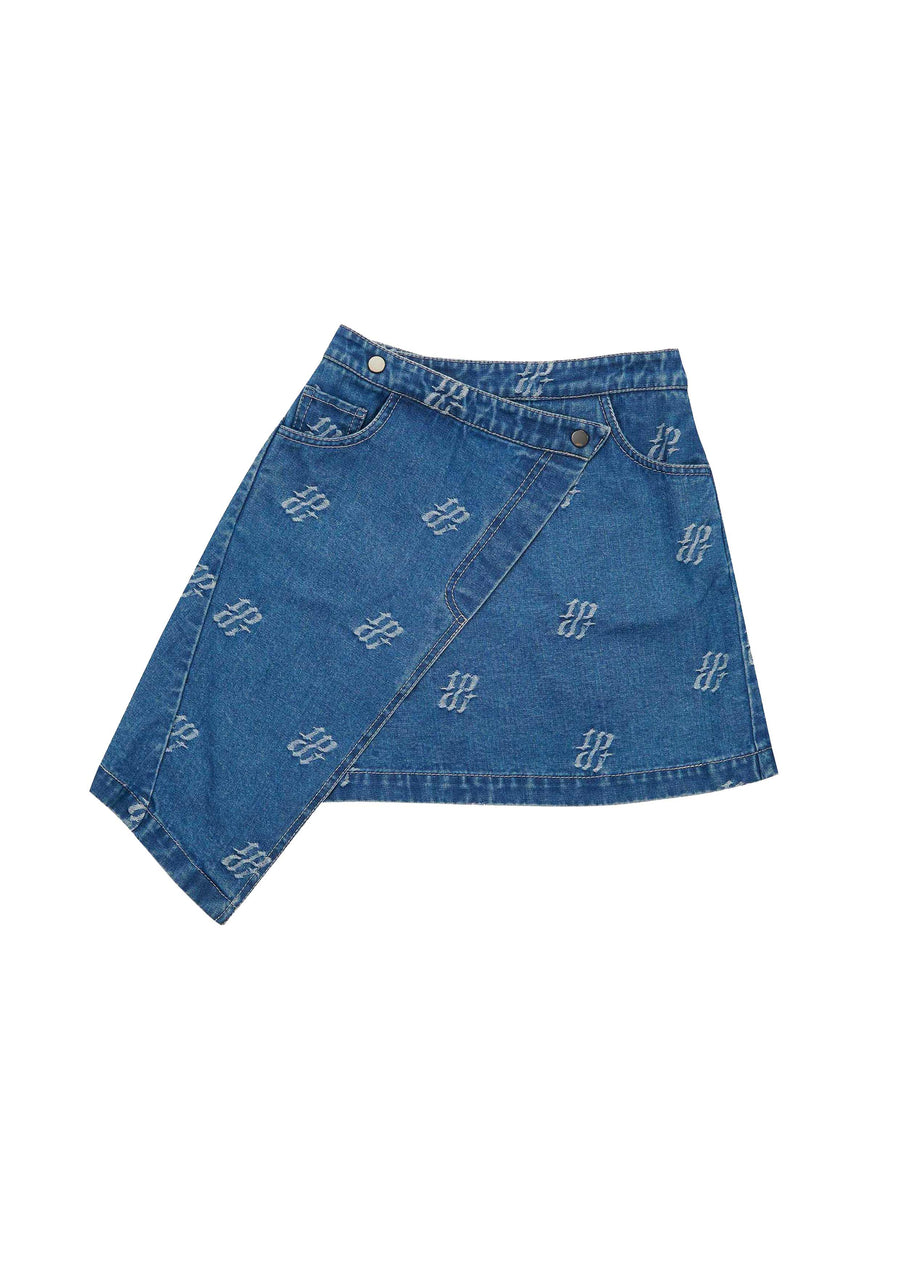 MONOGRAM ASYMMETRICAL SKIRT