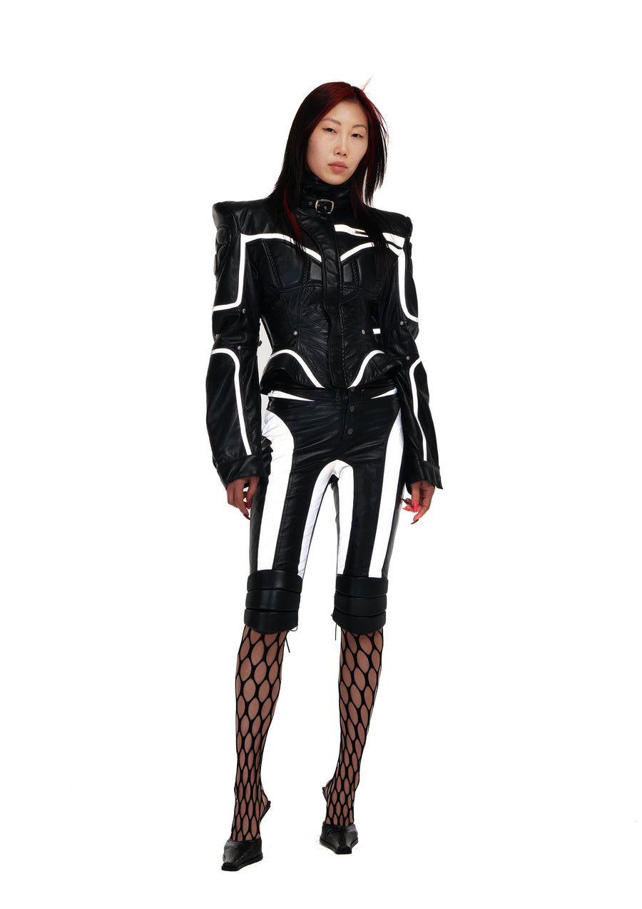 REFLECTIVE PATCHWORK MOTORCYCLE SHORTS