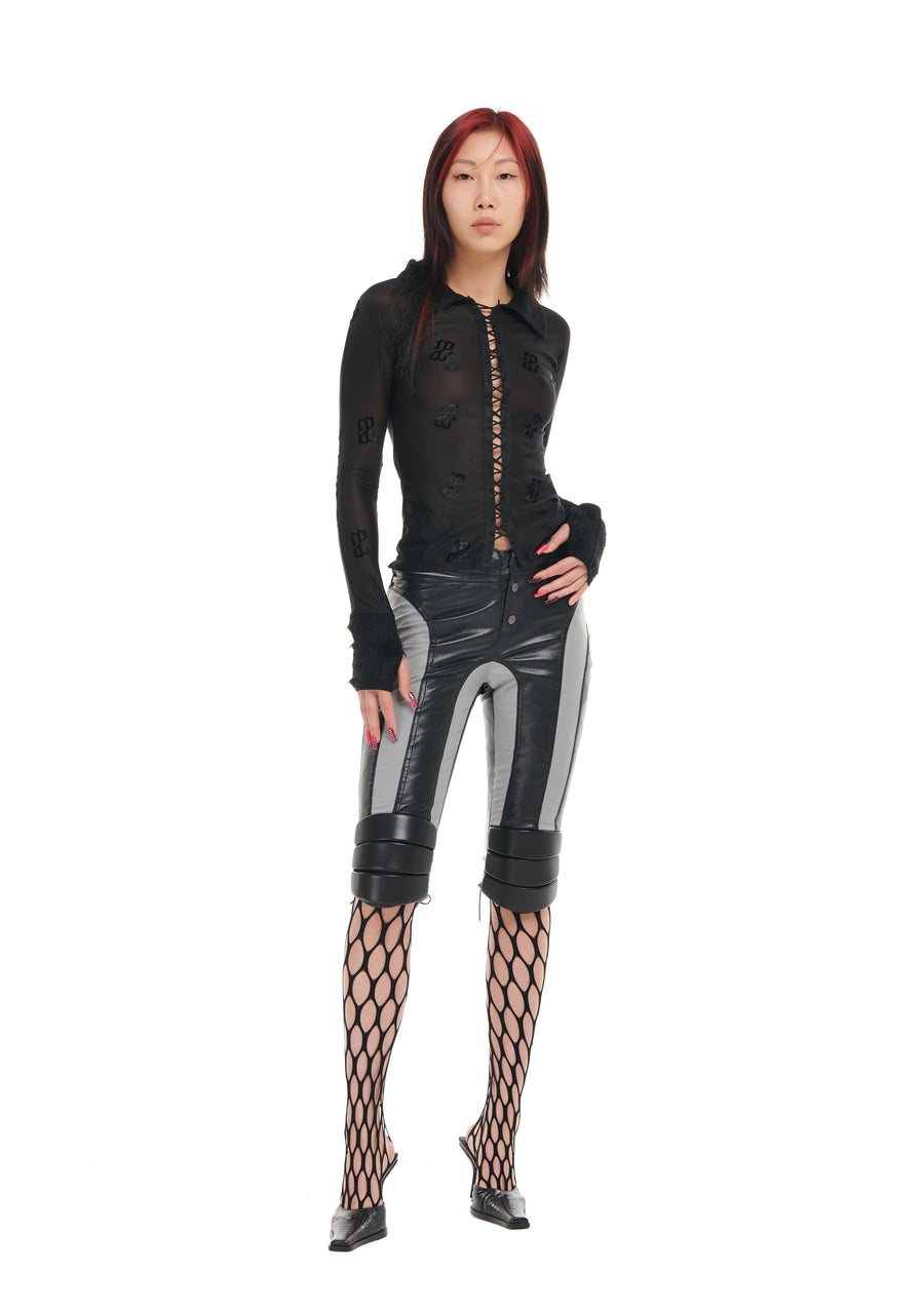 REFLECTIVE PATCHWORK MOTORCYCLE SHORTS